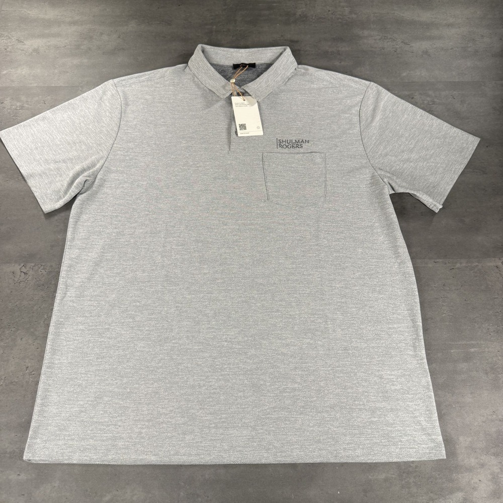 Quince Polo Shirt Mens XL ProPique Performance Grey Pocket Schulman Rogers Law